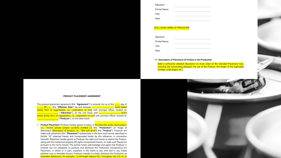 Download the product placement agreement wrapbook